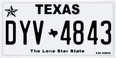 TX license plate DYV4843