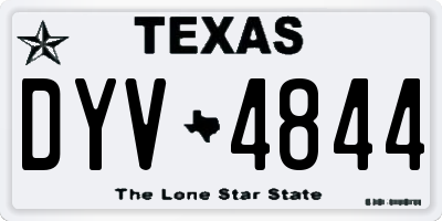 TX license plate DYV4844