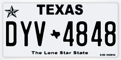 TX license plate DYV4848