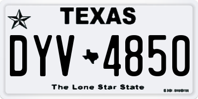 TX license plate DYV4850