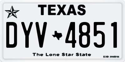 TX license plate DYV4851