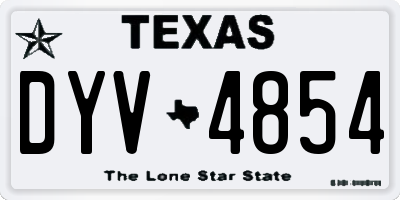 TX license plate DYV4854