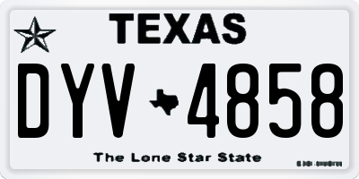 TX license plate DYV4858