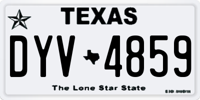 TX license plate DYV4859