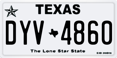 TX license plate DYV4860