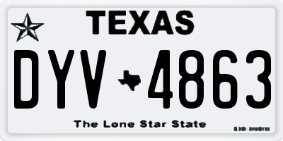 TX license plate DYV4863