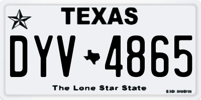 TX license plate DYV4865