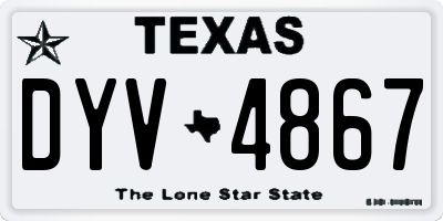 TX license plate DYV4867
