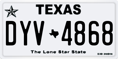 TX license plate DYV4868