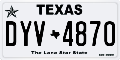 TX license plate DYV4870