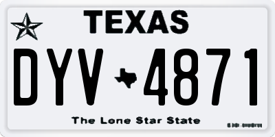 TX license plate DYV4871