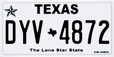 TX license plate DYV4872
