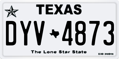 TX license plate DYV4873