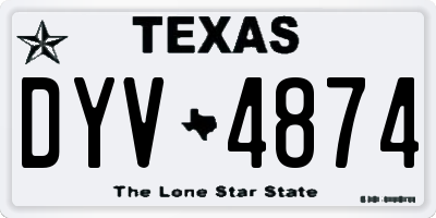 TX license plate DYV4874