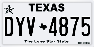 TX license plate DYV4875