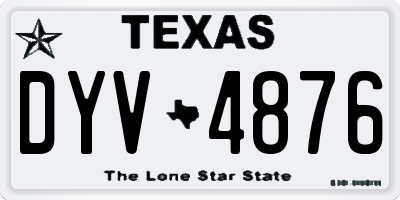 TX license plate DYV4876