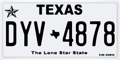 TX license plate DYV4878