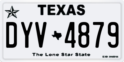 TX license plate DYV4879