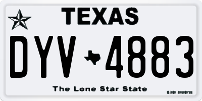 TX license plate DYV4883