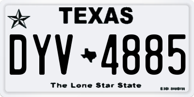 TX license plate DYV4885
