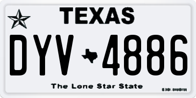 TX license plate DYV4886