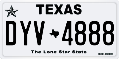 TX license plate DYV4888