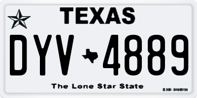 TX license plate DYV4889
