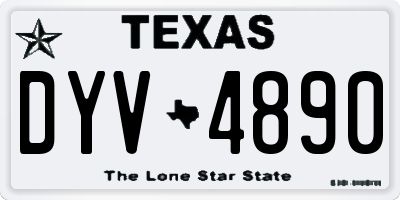 TX license plate DYV4890