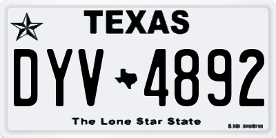 TX license plate DYV4892