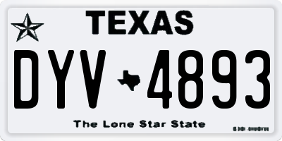 TX license plate DYV4893