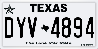 TX license plate DYV4894