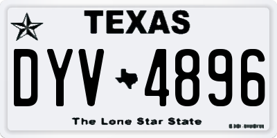 TX license plate DYV4896