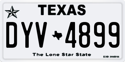 TX license plate DYV4899