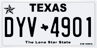 TX license plate DYV4901