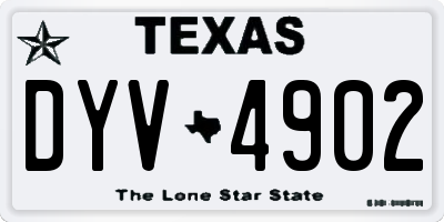 TX license plate DYV4902