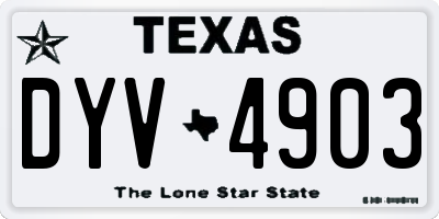 TX license plate DYV4903