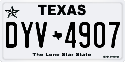 TX license plate DYV4907