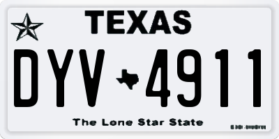 TX license plate DYV4911