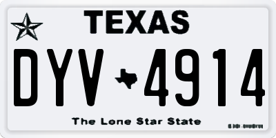 TX license plate DYV4914
