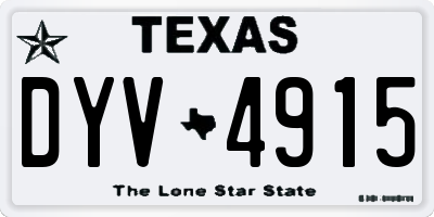 TX license plate DYV4915