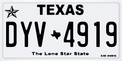 TX license plate DYV4919