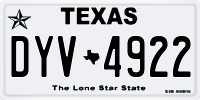 TX license plate DYV4922