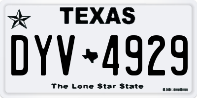 TX license plate DYV4929