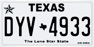 TX license plate DYV4933