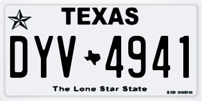 TX license plate DYV4941