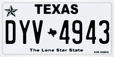 TX license plate DYV4943
