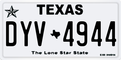 TX license plate DYV4944
