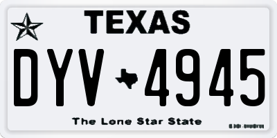 TX license plate DYV4945