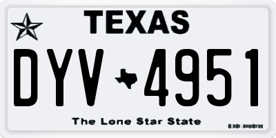TX license plate DYV4951