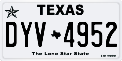 TX license plate DYV4952